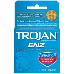 Trojan Enz Spermicidal Lubricant Condoms - 3 Pack