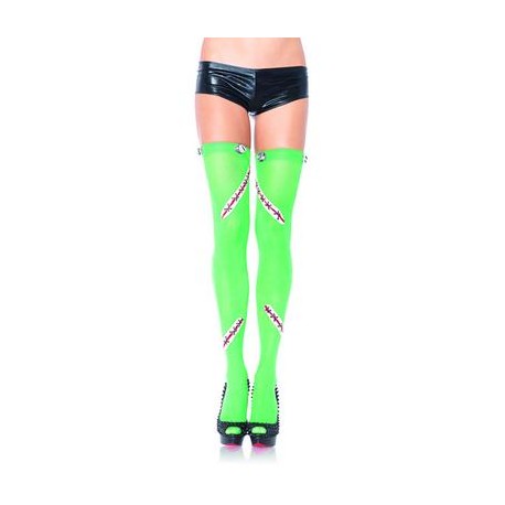 Frankie Opaque Thigh Highs with Bolt Detail 