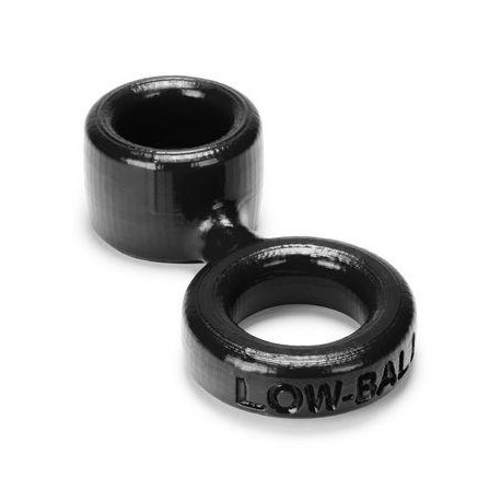 Lowball Cockring with Attached Ballstretcher - Black 