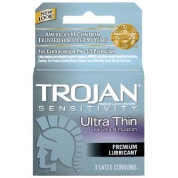 Trojan Ultra Thin Lubricated Condoms - 3 Pack
