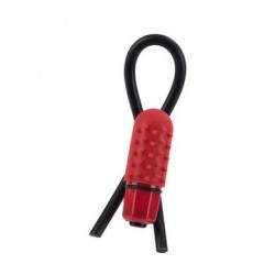 10-Function Vibrating Silicone Stud Lasso - Red
