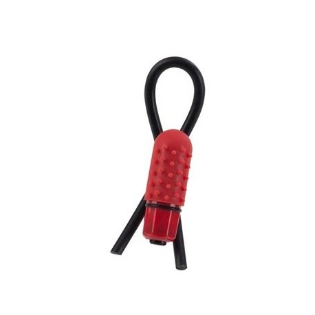 10-Function Vibrating Silicone Stud Lasso - Red