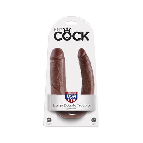 King Cock Large Double Trouble - Brown 