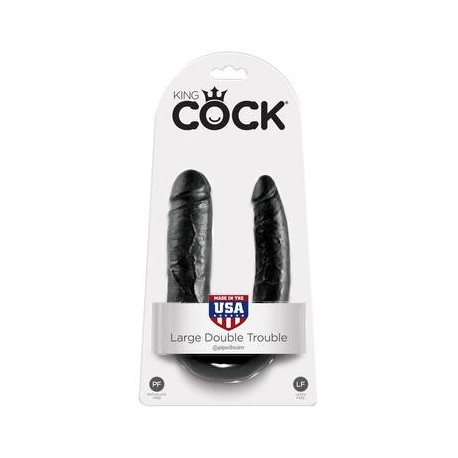 King Cock Large Double Trouble - Black 