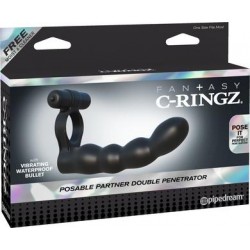 Fantasy C-ringz Posable Partner Double Penetrator - Black