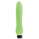 Glow In The Dark Jelly Penis Vibrator - Green 7-inch 