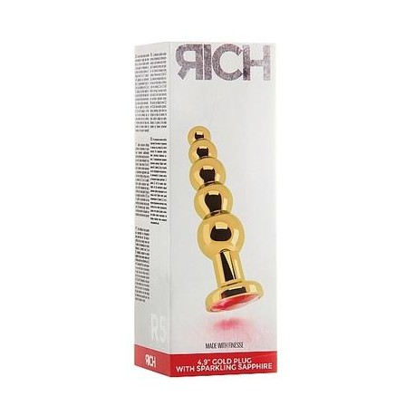 Rich R5 Gold Plug - 4.9 Inch - Red Sapphire 