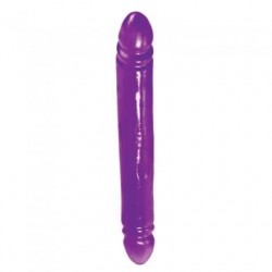 Reflective Gel Smooth Double Dong 12-inch - Purple 