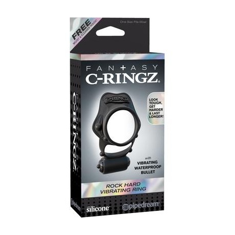 Fantasy C-ringz Rock Hard Vibrating Ring - Black 