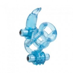 Basic Essentials Double Trouble Vibrating Support System - Blue 