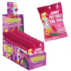 Gummy Finger Ring Dongs -12 Count Display 