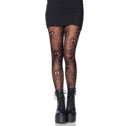 Pirate Booty Skull Net Pantyhose - One Size 