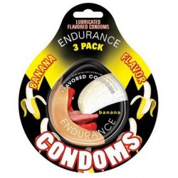 Endurance Banana Flavored Condoms - 3 Pack