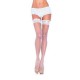 Stay Up Fishnet Lace Top Thigh Highs - White - One Size 