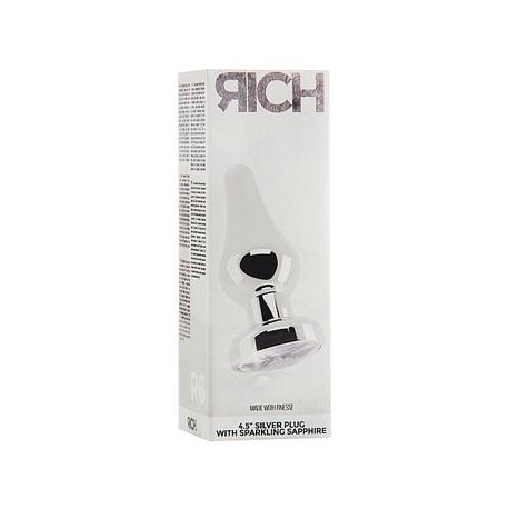 Rich R6 Silver Plug - 4.5 Inch - Clear Sapphire 