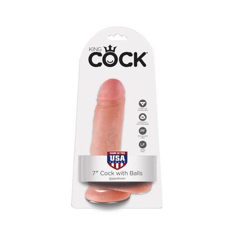 King Cock 7-inch Cock with Balls - Flesh 