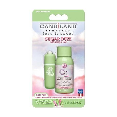 Candiland Sensuals - Sugar Buzz Massage Set - Watermelon Rock Candy