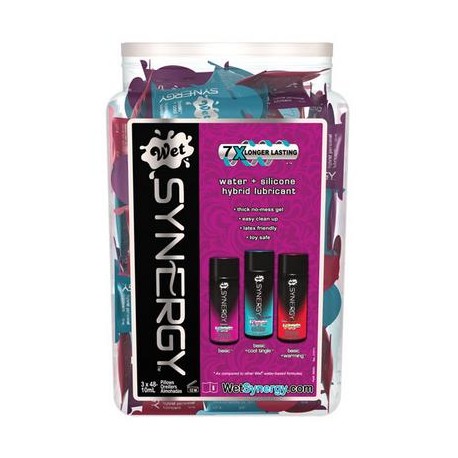 Wet Synergy Hybrid Lubricant - 144 Pc Fishbowl - Assorted 