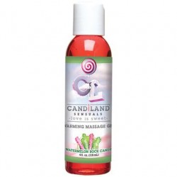 Candiland Sensuals Warming Massage Gel - Watermelon Rock Hard Candy - 4 Oz.