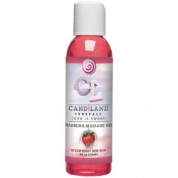 Candiland Sensuals Warming Massage Gel - Strawberry Bon Bon - 4 Oz.
