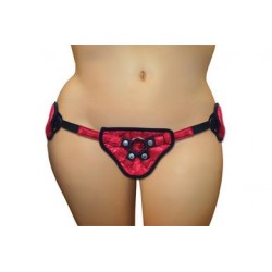 Plus Size Red Lace with Satin Corsette Strap-on 