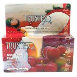 Trustex Assorted Flavor Lubricated Condom - 12 Pack