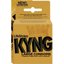 Lifestyles Kyng Gold Large Condoms - 3 Pack 