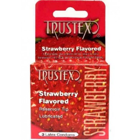 Trustex Strawberry Lubricated Condom - 3 Pack