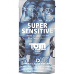 One - Tom of Finland - Super Sensitive Lubricated Condoms - 12 Pack
