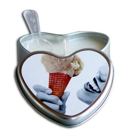 Vanilla Edible Massage Oil Heart Candle - 4 oz.