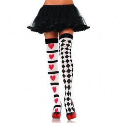 Harlequin and Heart Thigh Highs 