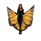 Festival Monarch Butterfly Wing Halter Cape with Wrist Straps and Support Sticks 