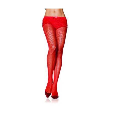 Fishnet Pantyhose - Red - Queen Size 