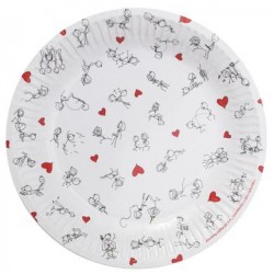 Stick Figure Style 7-Inch Plates - 8 Pack
