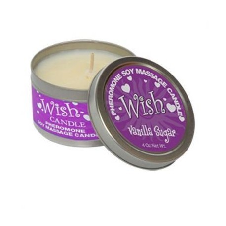 Wish, Vanilla Sugar Fragrance PHEROMONE Soy Massage Candle - 4 oz.