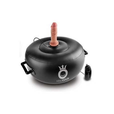 King Cock Vibrating Inflatable Hot Seat - Black 