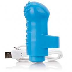Charged Fingo Rechargeable Finger Vibe - Blue - 6 Count Display 