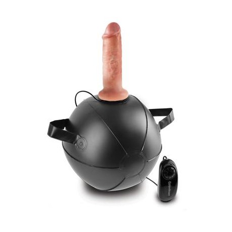 King Cock Vibrating Mini Sex Ball W/ 6" Dildo - Flesh 
