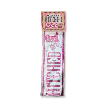 Gettin' Hitched Bride Party Sash - Sparkle Pink 
