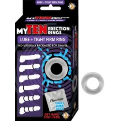 My Ten Erection Rings Lube + Tight Firm Ring - Clear 