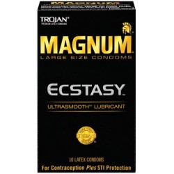 Trojan Magnum Ecstasy Ultrasmooth Lubricant Condoms - 10 Pack 