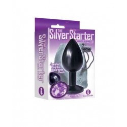The 9's the Silver Starter Anodized Bejeweled Stainless Steel Plug - Violet 