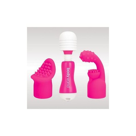 Bodywand Rechargeable Mini Massager W/ Attachments - Pink 