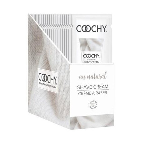 Coochy Shave Cream - Au Natural - 15 Ml Foils 24 Count Display 