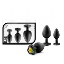 Luxe - Bling Plugs Training Kit - Black W/ Rainbow Gems 