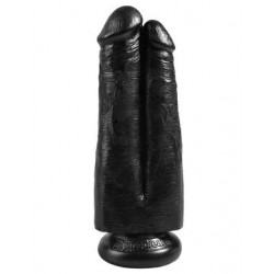 King Cock 7" Two Cocks One Hole - Black 