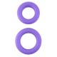 Neon Stretchy Silicone Cock Ring Set - Purple 