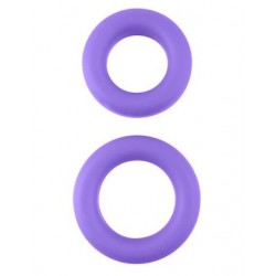 Neon Stretchy Silicone Cock Ring Set - Purple 