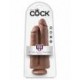 King Cock 9" Two Cocks One Hole - Tan 