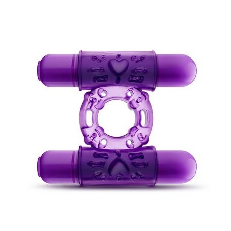 Play with Me - Double Play - Dual Vibrating Cock Ring - Purple 